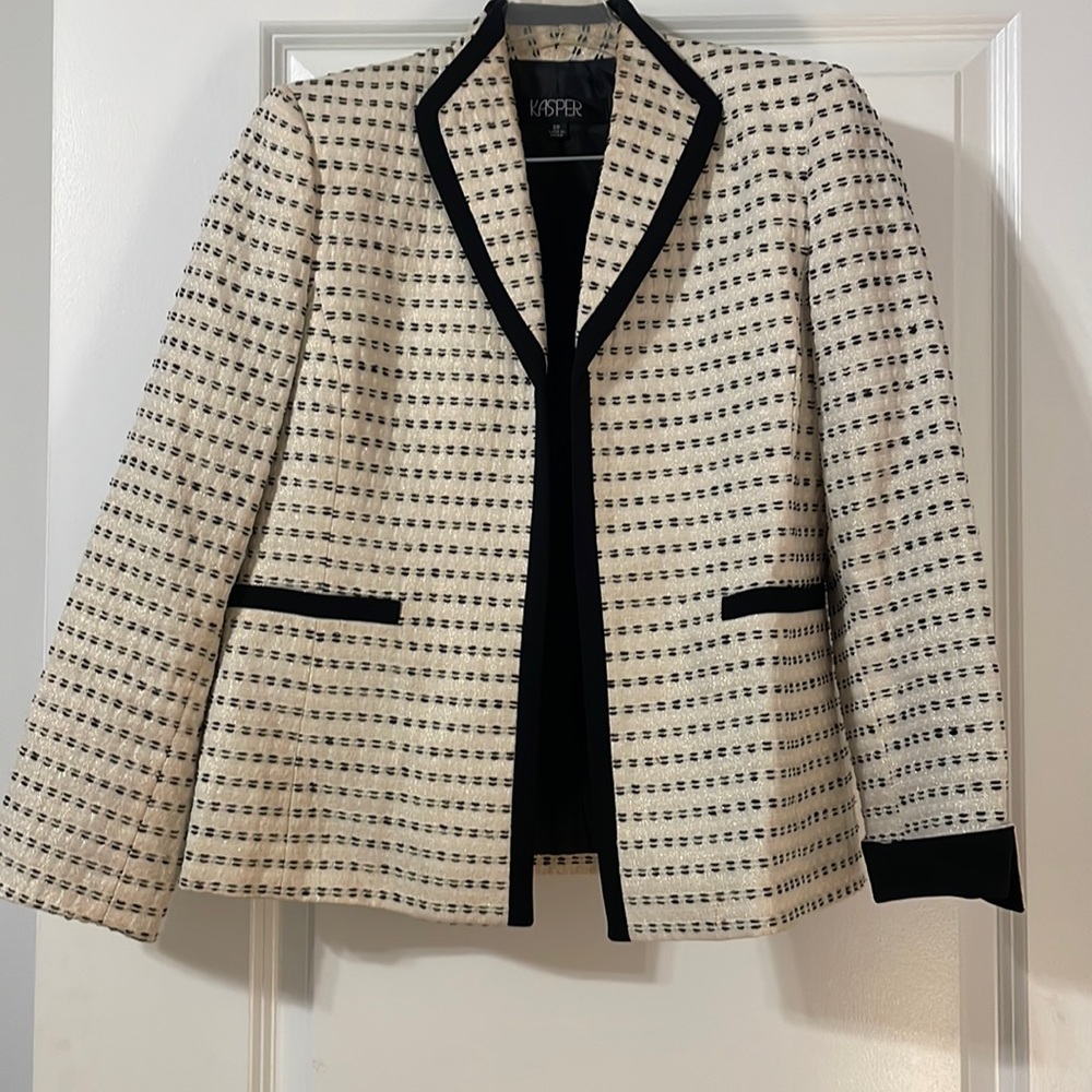 Cream and Black Blazer